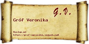 Gróf Veronika névjegykártya